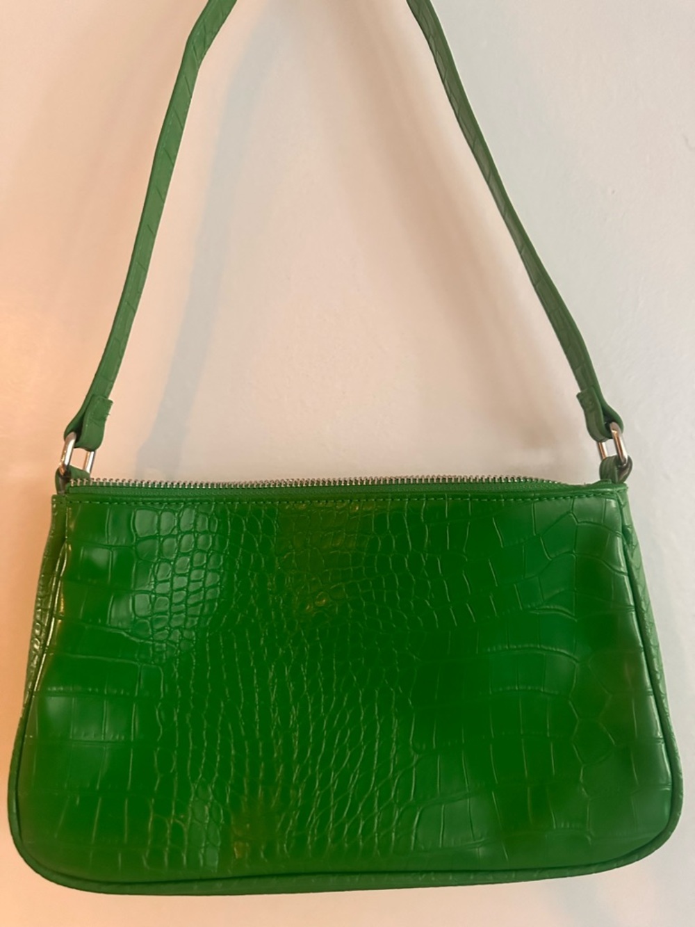wild fable Green Croc-Embossed Shoulder Bag